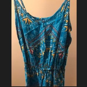 Blue tribal print romper